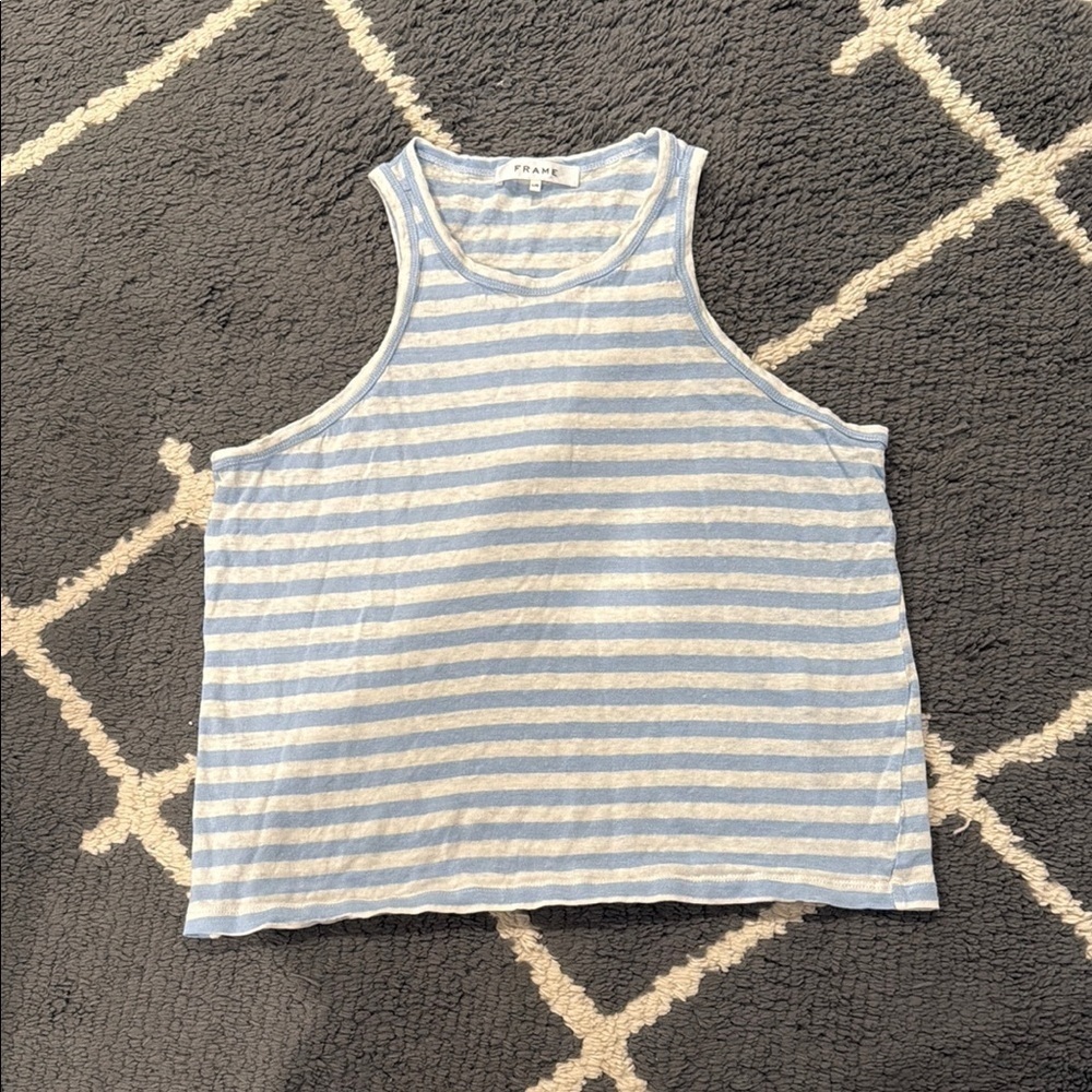 Frame Blue and White Striped Tank